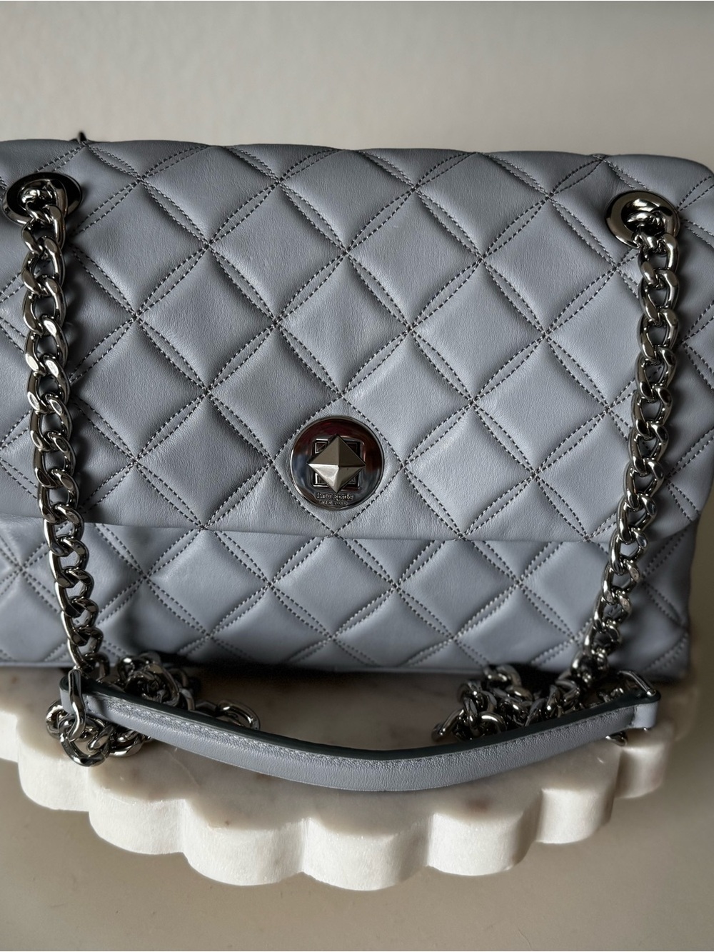 Kate Spade Quilted Chain Shoulder Bag in Light Blue